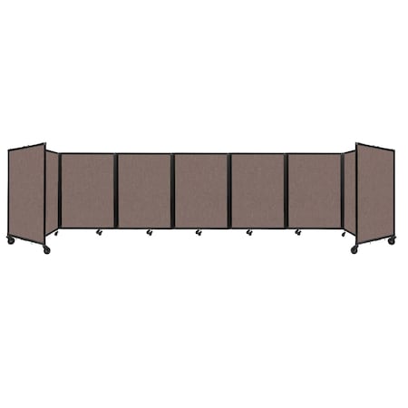 Versare Room Divider 360 Folding Portable Partition 19'6" x 4' Latte Fabric 1148713